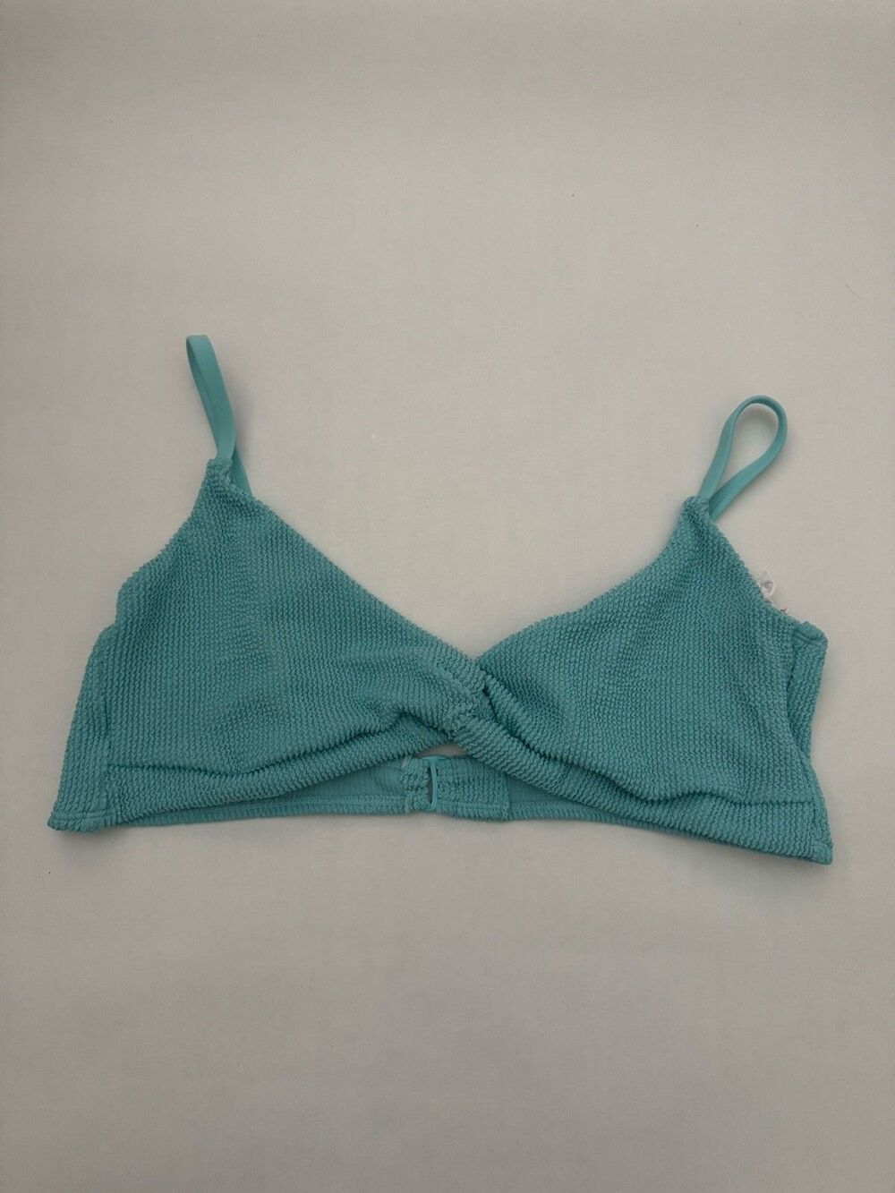 Good American Always Fits Crinkle Twist Bikini Top Teal Size 3XL NWT